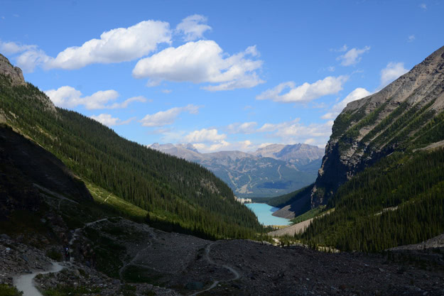 View of Lake Louise from high above