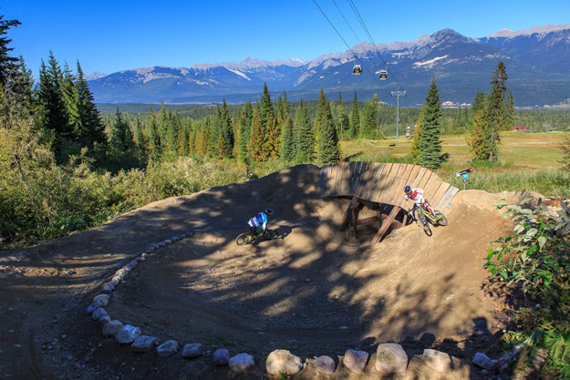 Downhill biking at Kicking Horse