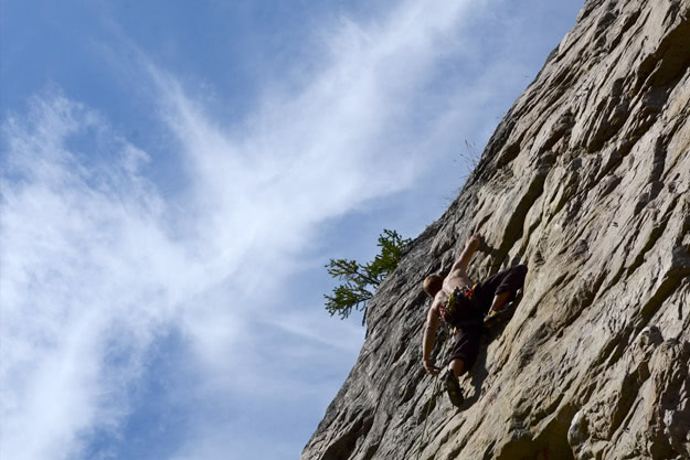 Climbing at the back of Lake Louise