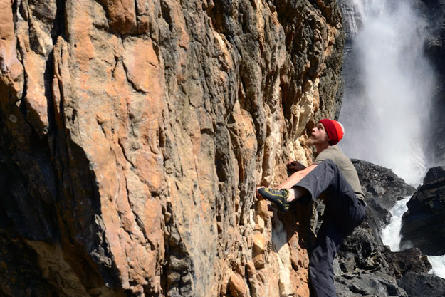 Bouldering at Takakkaw Falls