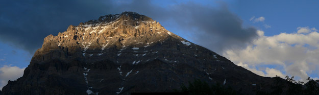 Mount Stephen towers above the townsite of Field, British Columbia